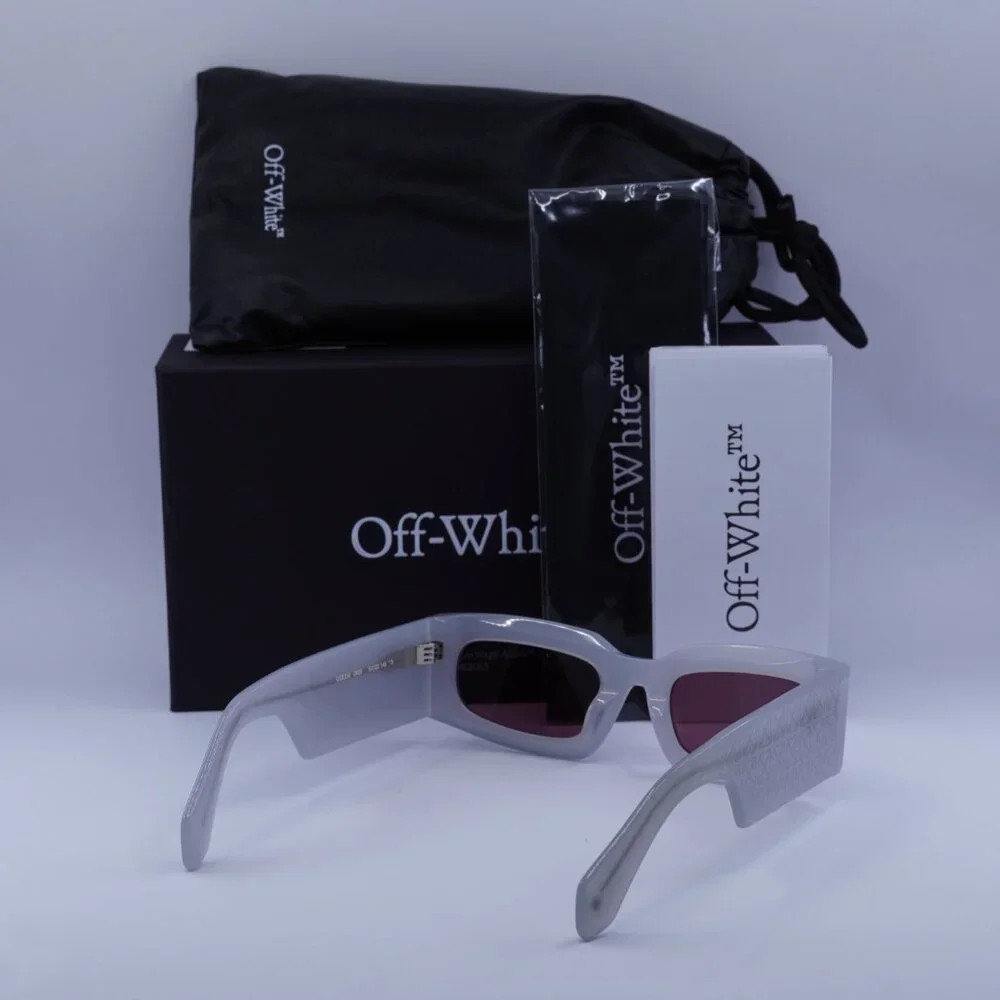 Off-White OERI141 CARY 0928 Rectangle Sunglasses – Grey/Burgundy